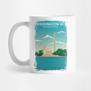 Washington DC Vintage Minimal Retro Travel Poster Mug